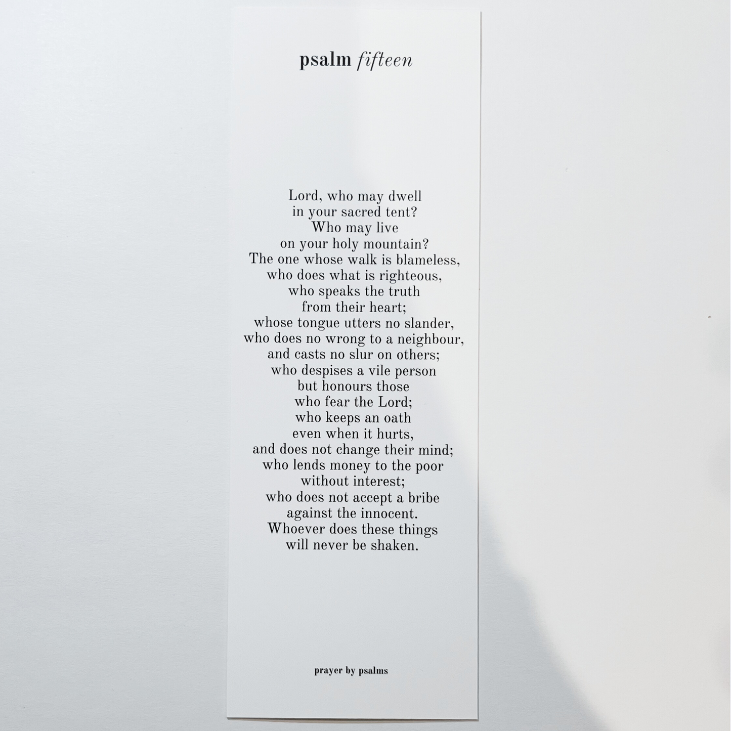 Bookmark - Psalm 15